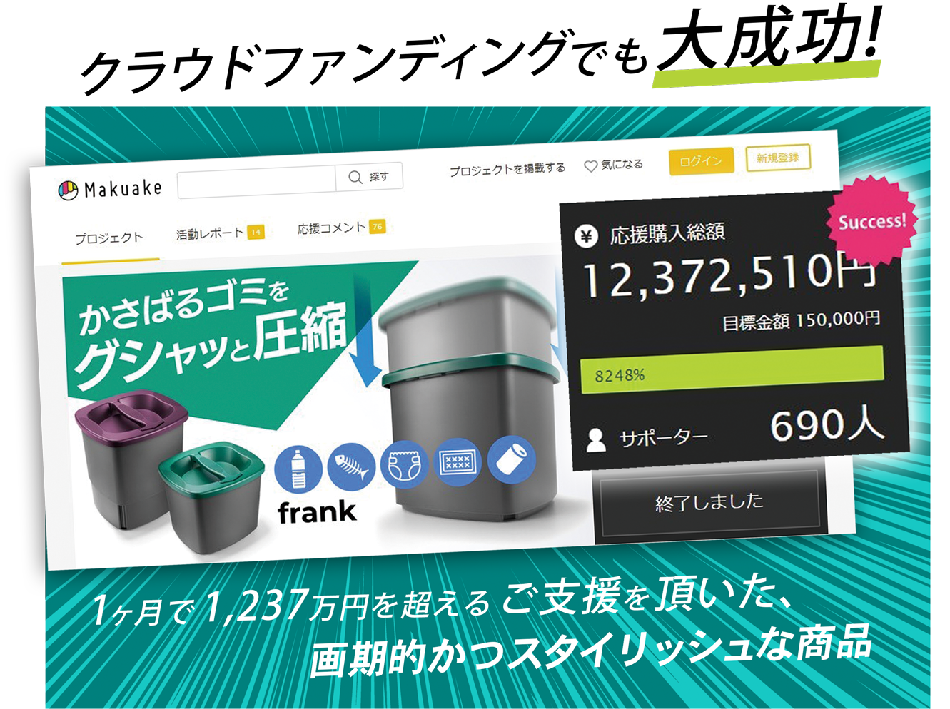 楽天クラウドファンディングで大成功